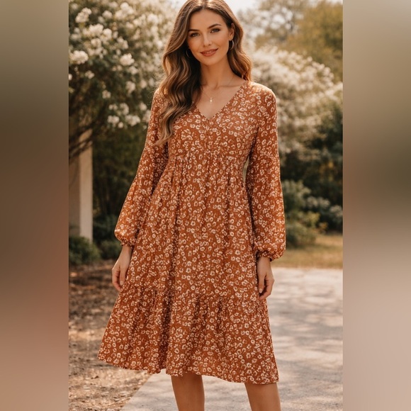 Peach Love California Dresses & Skirts - PEACH LOVE California Womens Floral Midi Dress Size S Cottagecore Boho Chic